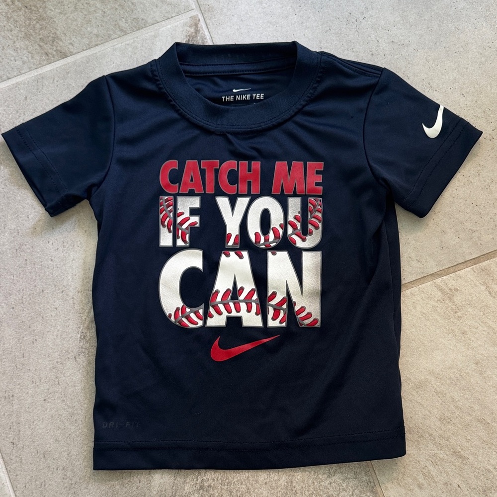 Nike Kids Navy Blue Graphic Tee- Baseball